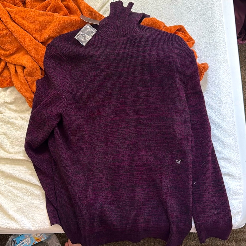 Purple long sleeve turtleneck sweater with tag still on it. - Picture 1 of 1